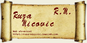 Ruža Mićović vizit kartica